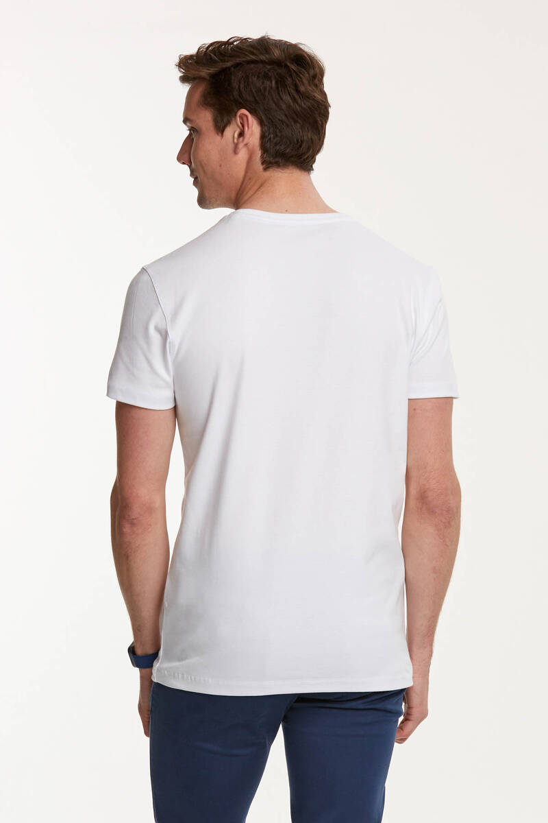 Мужская футболка с V-образным вырезом и круглым вырезом