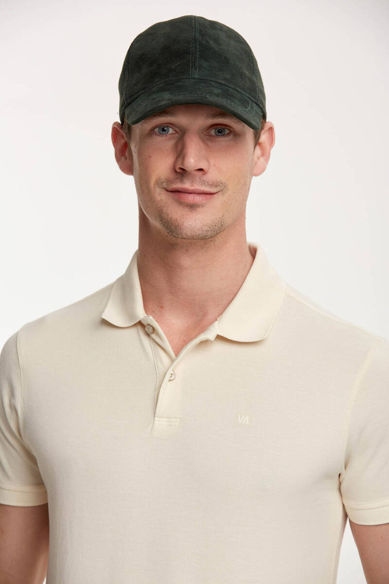 V Embroidered Polo Neck Men's T-Shirt