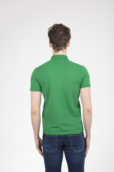 V Embroidered Polo Neck Men's T-Shirt - 12