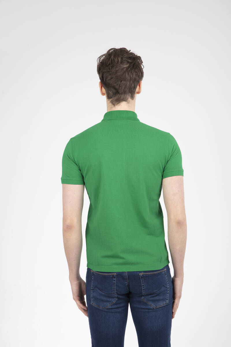 V Embroidered Polo Neck Men's T-Shirt - 12