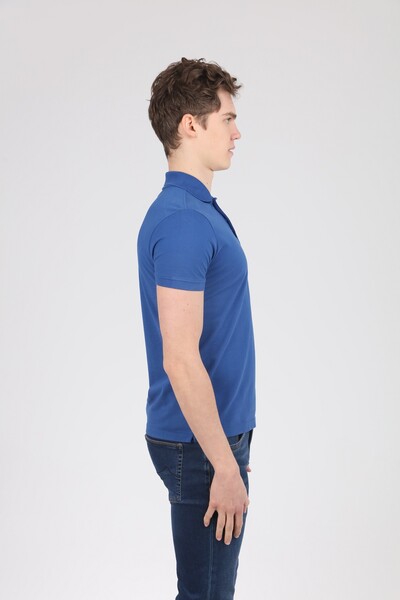 V Embroidered Polo Neck Men's T-Shirt - 15