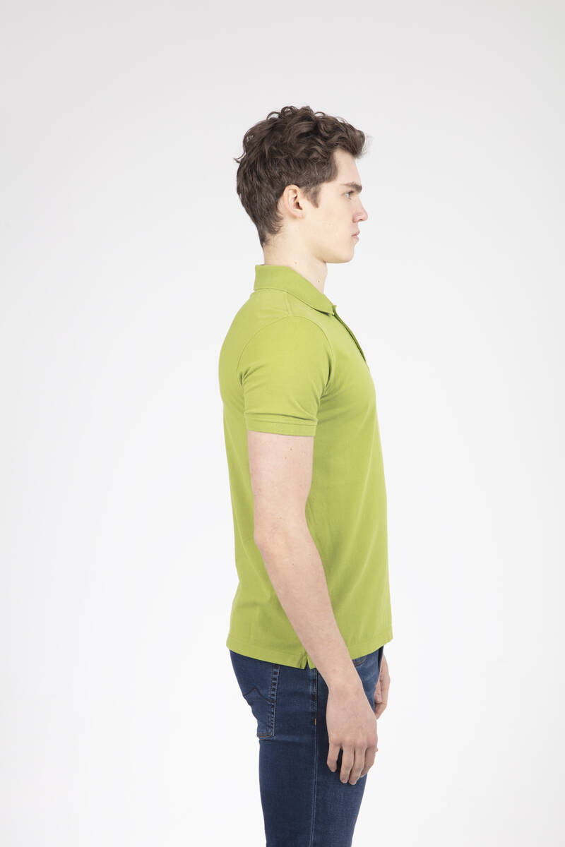V Embroidered Polo Neck Men's T-Shirt - 19