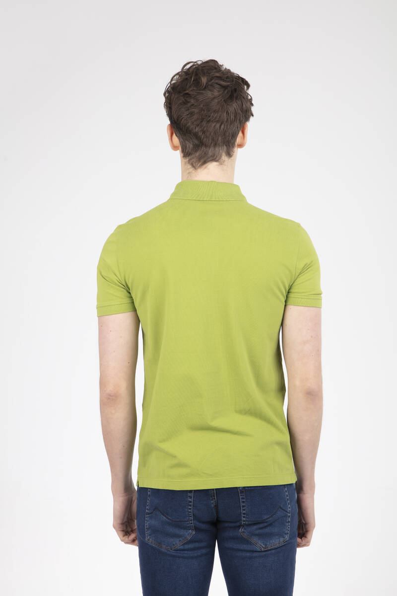 V Embroidered Polo Neck Men's T-Shirt - 20