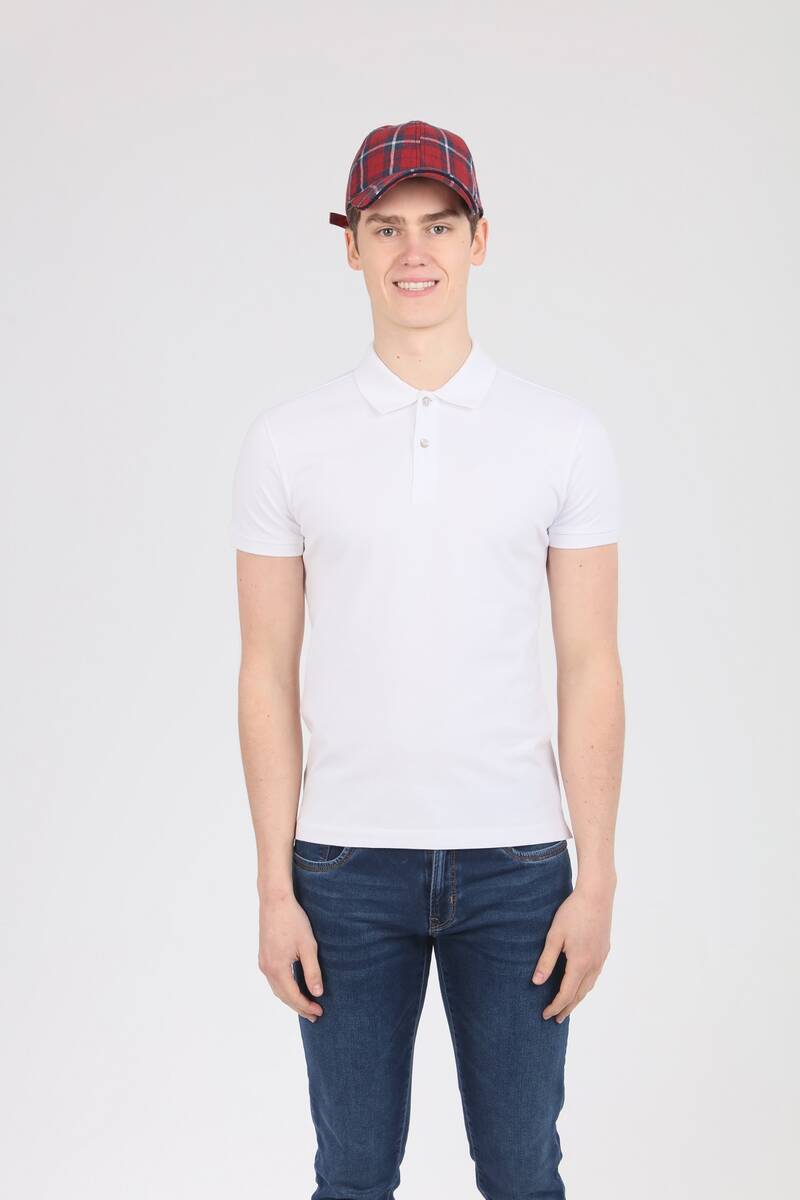 V Nakışlı Polo Yaka Erkek Tişört - 38