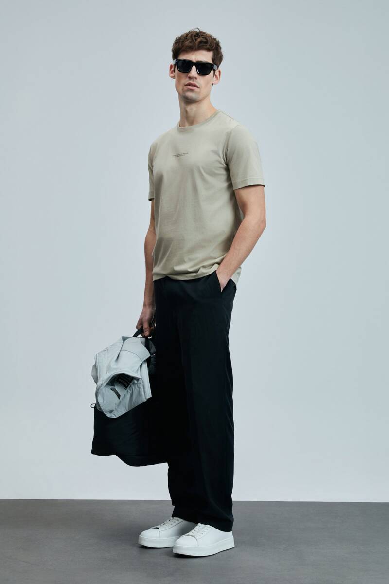 Valor Modern Grafik T- Shirt Bej - 1