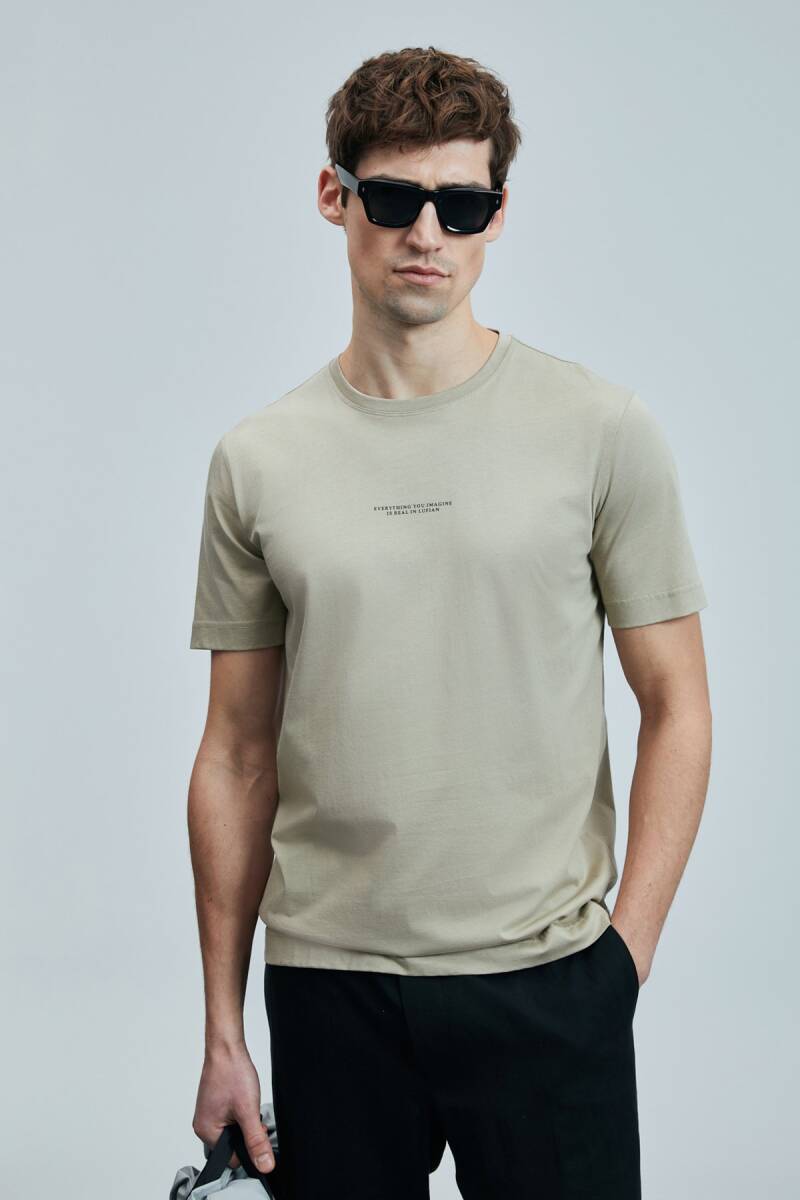 Valor Modern Grafik T- Shirt Bej - 2