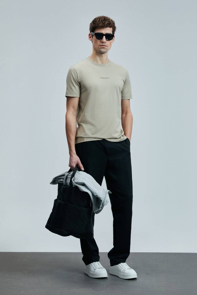 Valor Modern Grafik T- Shirt Bej - 4