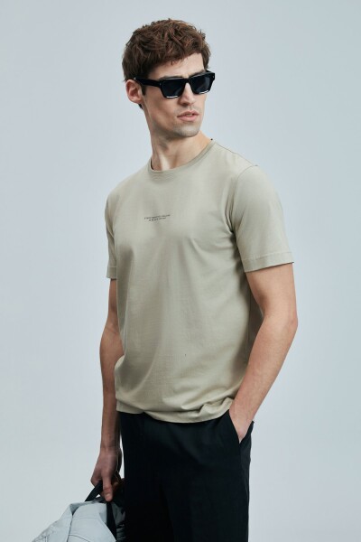 Valor Modern Grafik T- Shirt Bej - 5