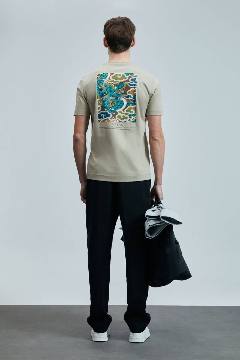 Valor Modern Grafik T- Shirt Bej - 6