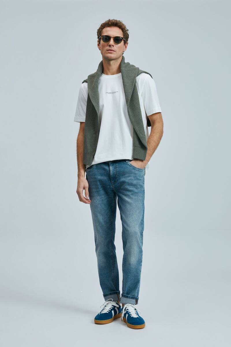 Valor Modern Grafik T- Shirt Kırık Beyaz - 2