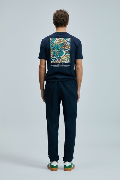 Valor Modern Grafik T- Shirt Lacivert - 6