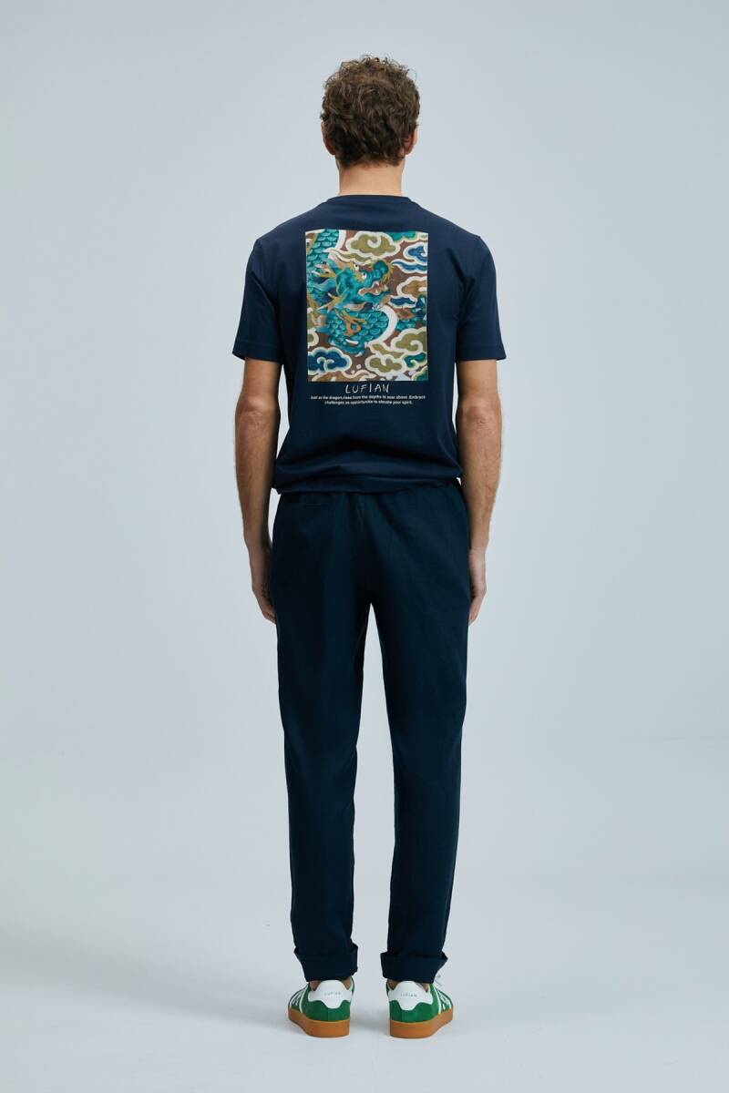 Valor Modern Grafik T- Shirt Lacivert - 6