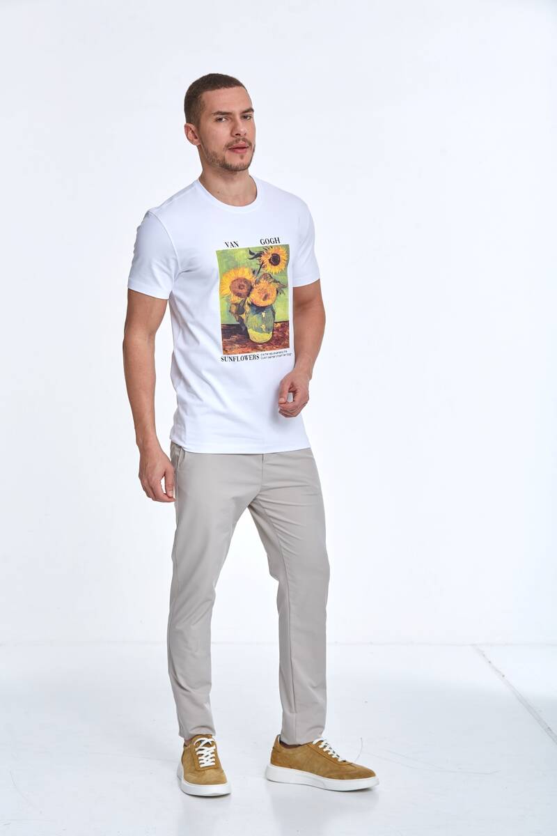 Van Gogh Sunflowers Printed Cotton T-Shirt