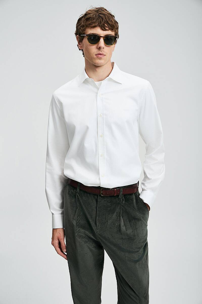 Veran Erkek Basic Gömlek Regular Fit Beyaz - 1