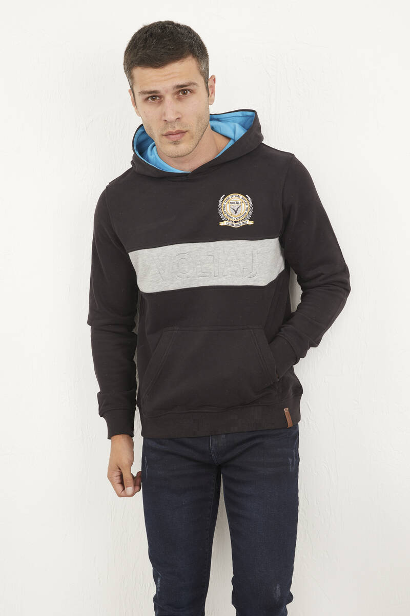 Verena Kapüşonlu Erkek Sweatshirt Siyah - 2