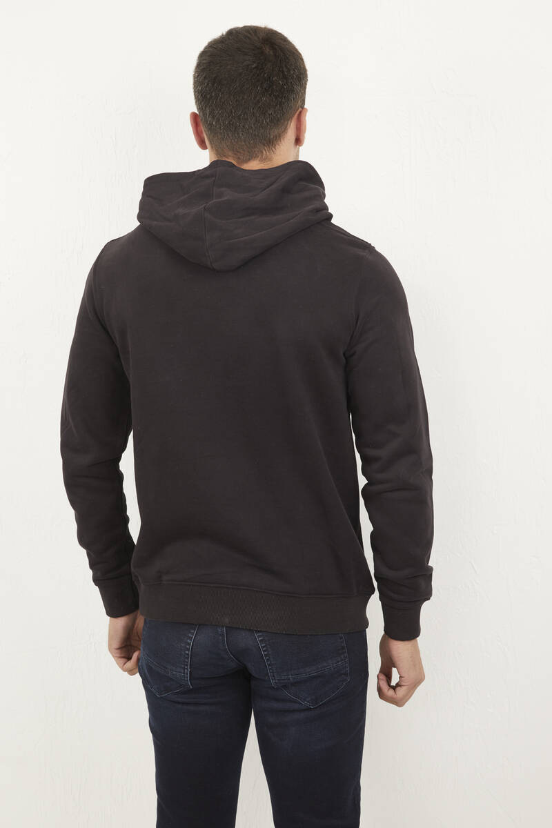 Verena Kapüşonlu Erkek Sweatshirt Siyah - 4