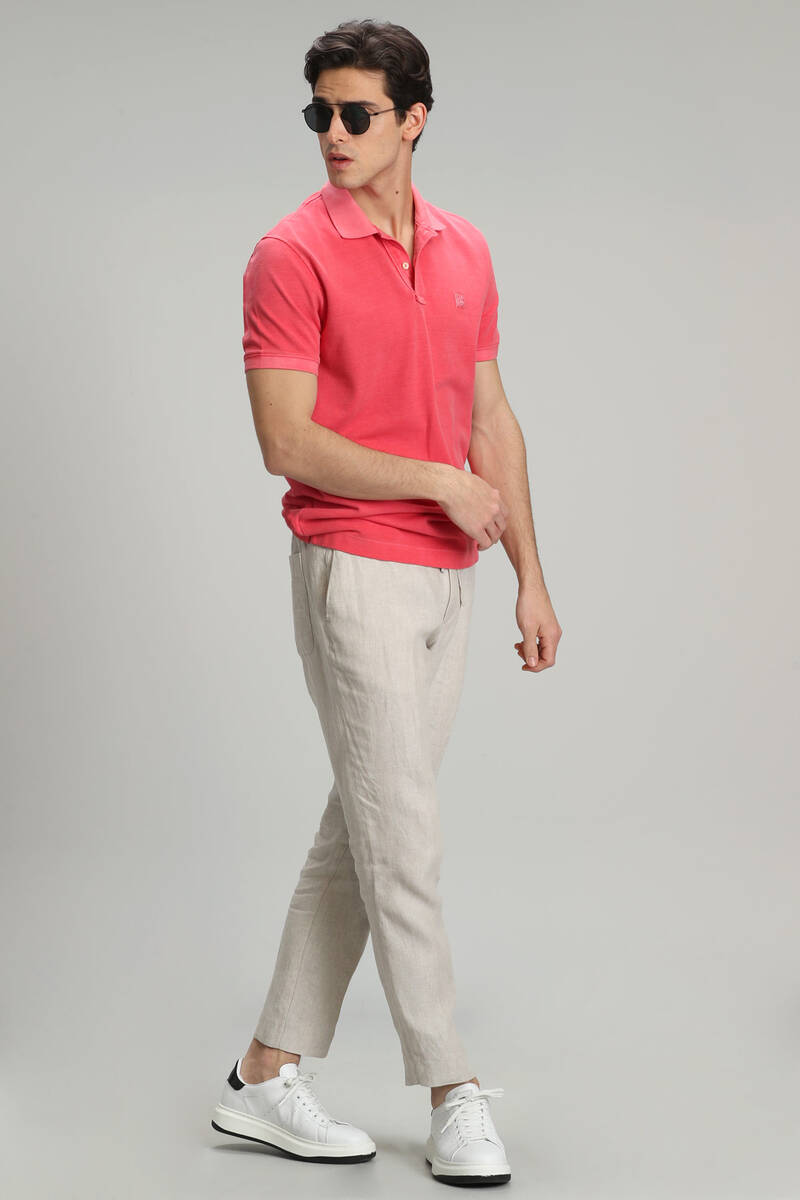 Vernon Spor Polo Yaka Erkek Tişört Mercan - 4