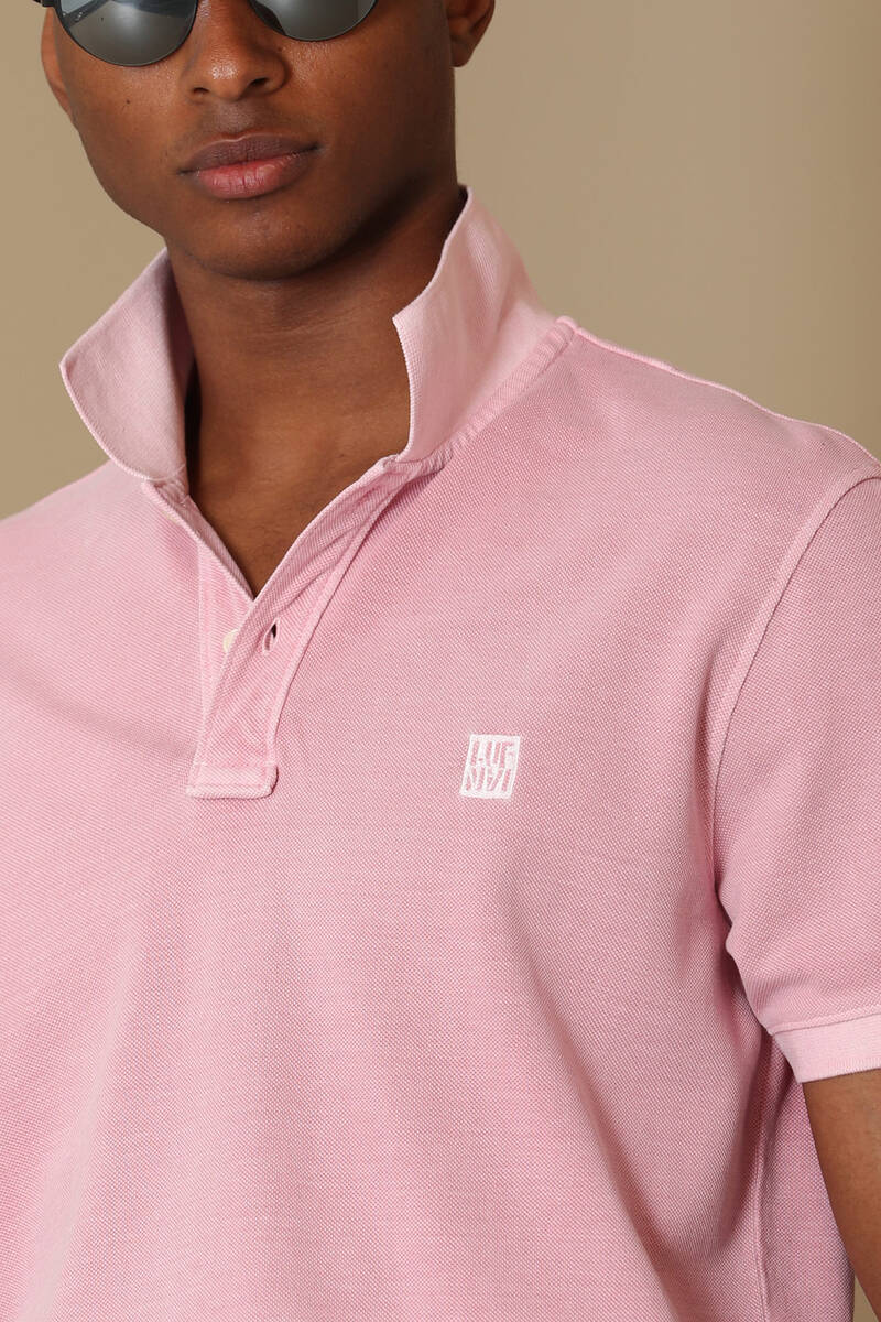 Vernon Spor Polo Yaka Erkek Tişört Pembe - 2