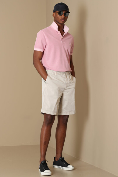 Vernon Spor Polo Yaka Erkek Tişört Pembe - 3