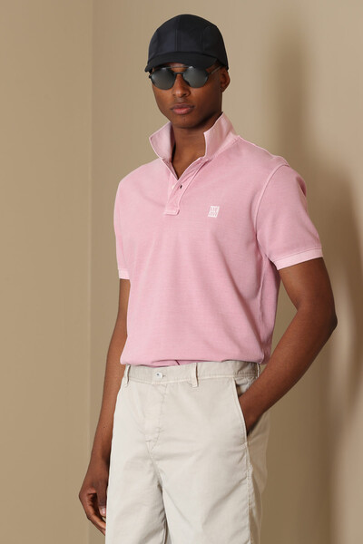 Vernon Spor Polo Yaka Erkek Tişört Pembe - 4