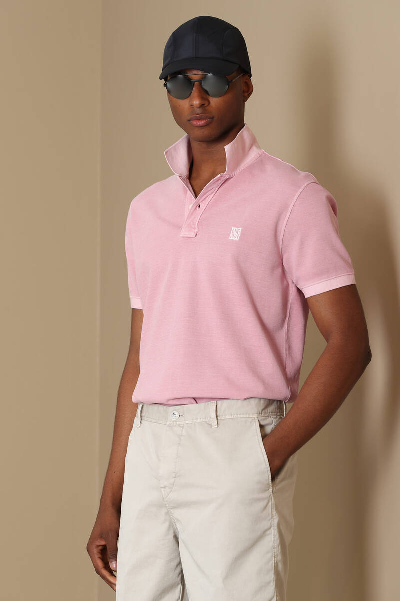Vernon Spor Polo Yaka Erkek Tişört Pembe - 4