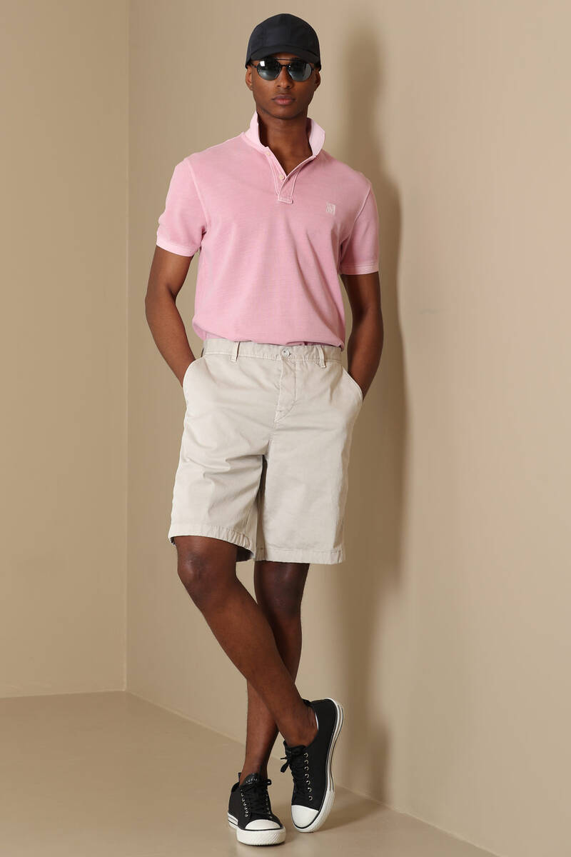 Vernon Spor Polo Yaka Erkek Tişört Pembe - 5