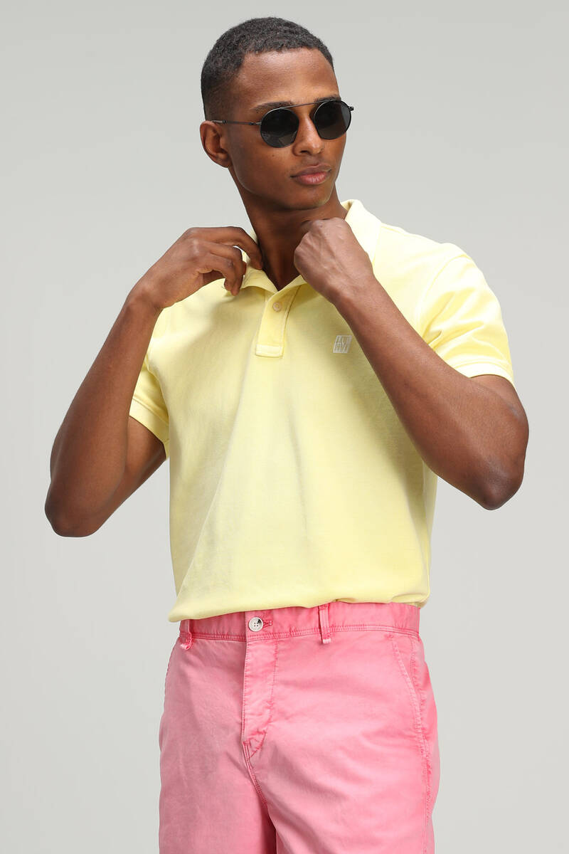 Vernon Spor Polo Yaka Erkek Tişört Sarı - 4