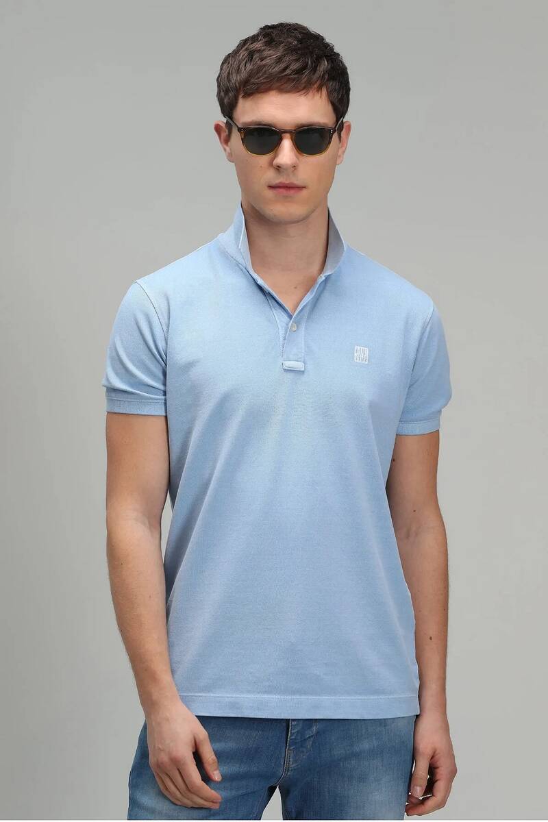 Vernon Sports Polo Neck Men's T-Shirt Blue - 1