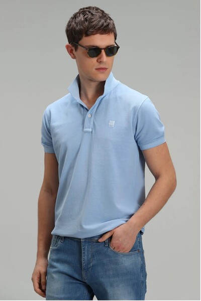 Vernon Sports Polo Neck Men's T-Shirt Blue - 4