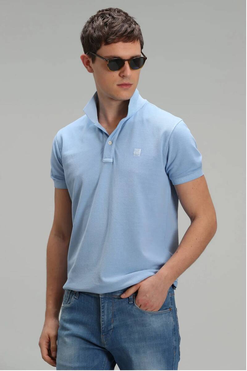 Vernon Sports Polo Neck Men's T-Shirt Blue - 4
