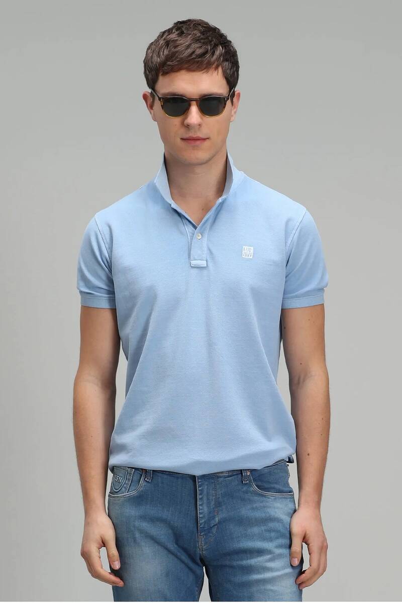 Vernon Sports Polo Neck Men's T-Shirt Blue - 5