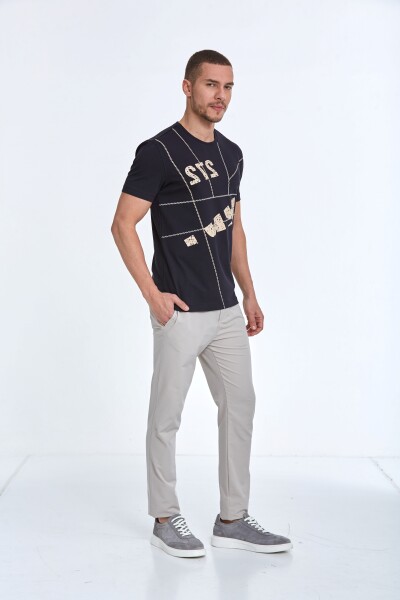 Vicente Printed Men's T-Shirt Navy Blue - 3