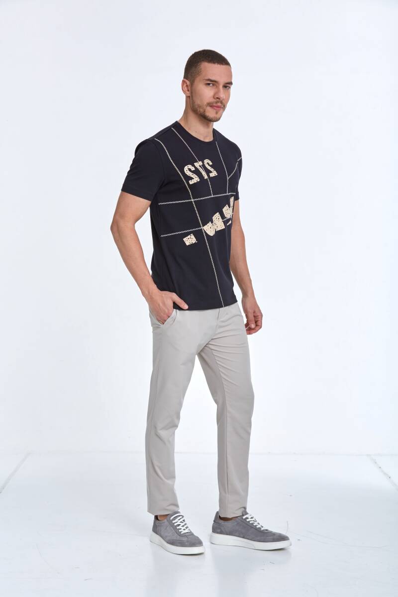 Vicente Printed Men's T-Shirt Navy Blue - 3