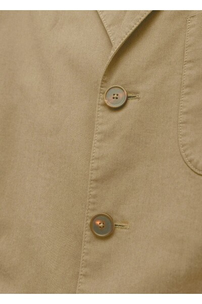Victor Beige Color Mono Collar Over Size Blazer Jacket - 2