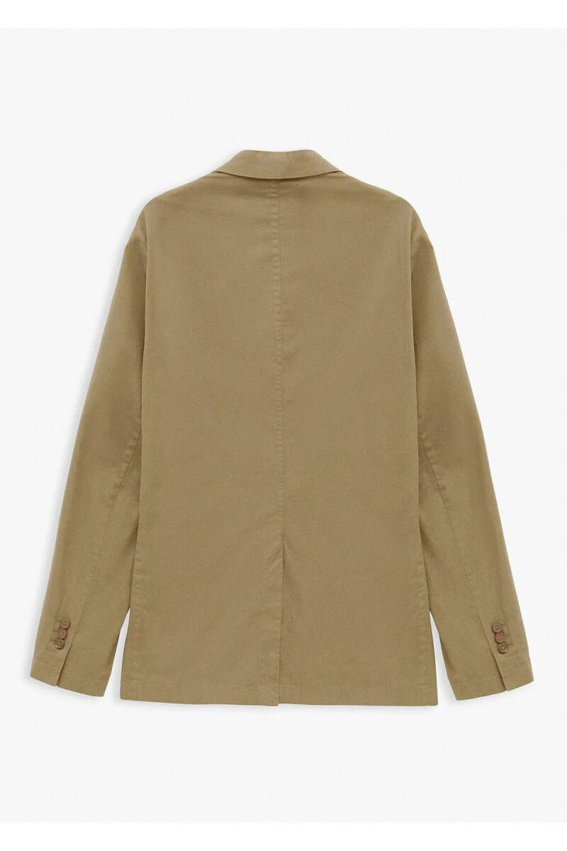 Victor Beige Color Mono Collar Over Size Blazer Jacket - 5