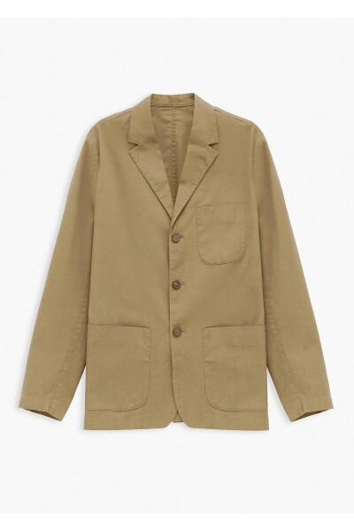 Victor Bej Renk Mono Yaka Over Size Blazer Ceket - 1