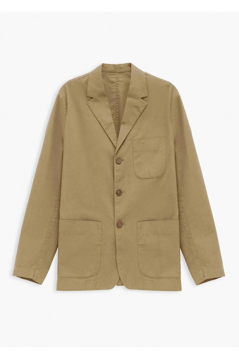 Victor Bej Renk Mono Yaka Over Size Blazer Ceket - 1