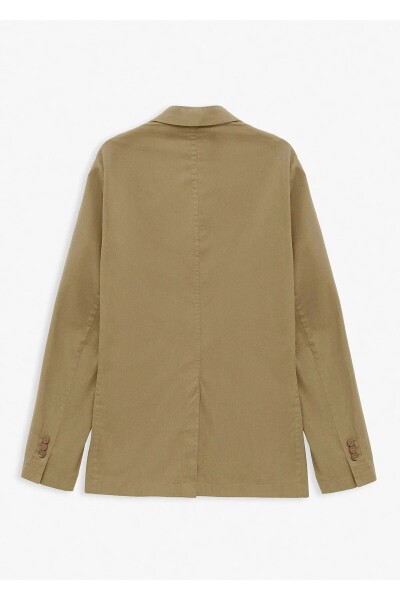 Victor Bej Renk Mono Yaka Over Size Blazer Ceket - 5