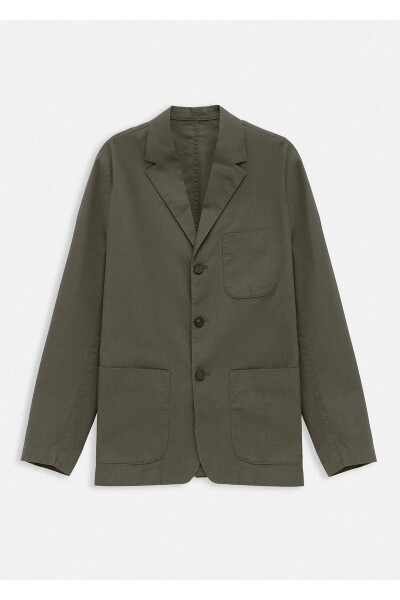 Victor Haki Renk Mono Yaka Over Size Blazer Ceket - 1