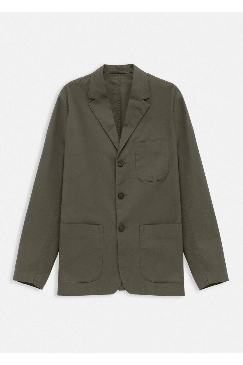 Victor Haki Renk Mono Yaka Over Size Blazer Ceket - 1