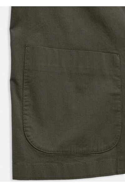 Victor Haki Renk Mono Yaka Over Size Blazer Ceket - 3