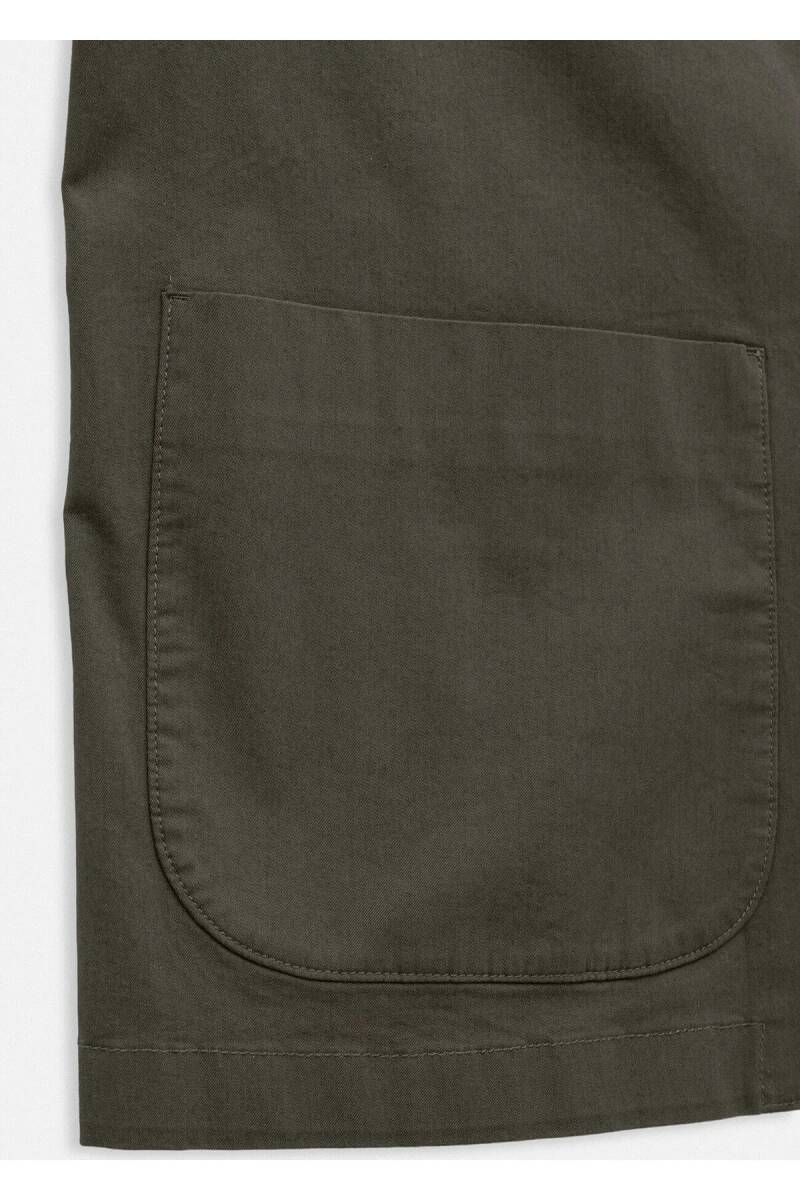 Victor Haki Renk Mono Yaka Over Size Blazer Ceket - 3