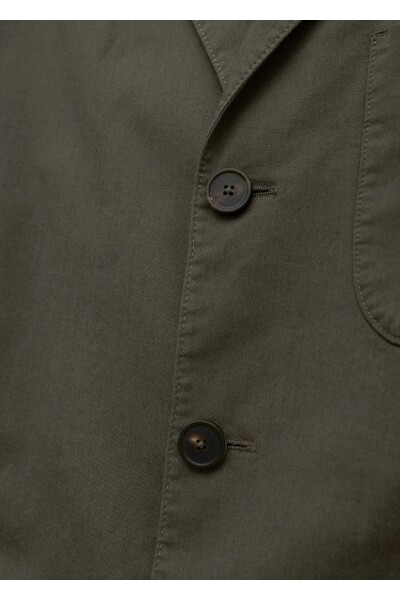 Victor Khaki Color Mono Collar Over Size Blazer Jacket - 2