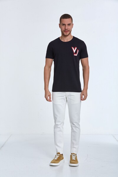 VJ Five Star Printed Cotton T-Shirt - Thumbnail