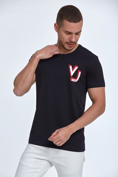 VJ Five Star Printed Cotton T-Shirt - Thumbnail