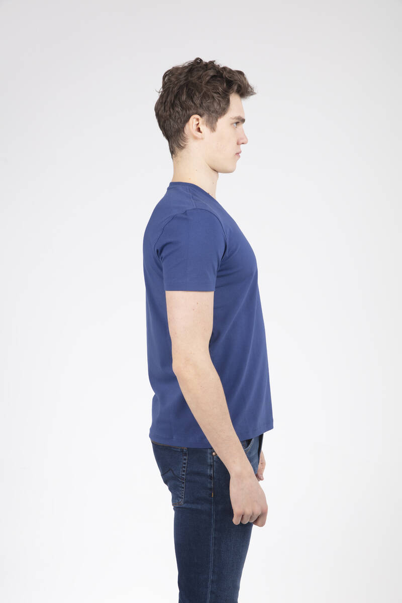 VJ Logo Plastic Print V-Neck T-Shirt - 3
