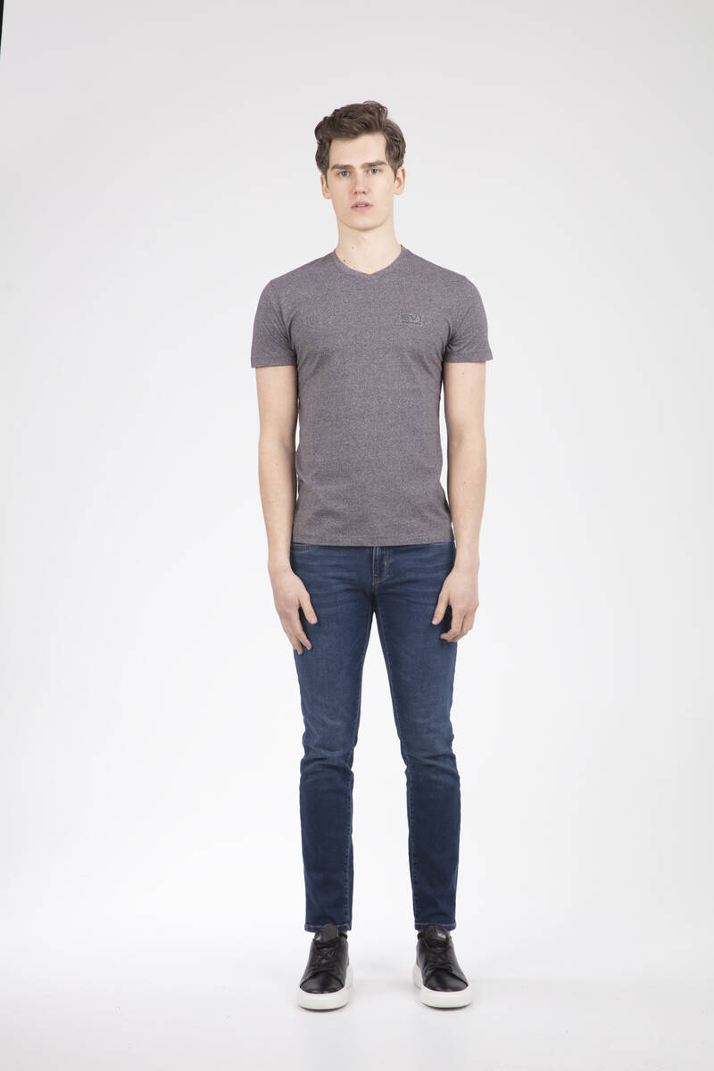VJ Printed V Neck T-Shirt - 2