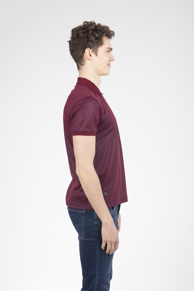 VJ Printed Zippered Polo Neck T-Shirt - Thumbnail