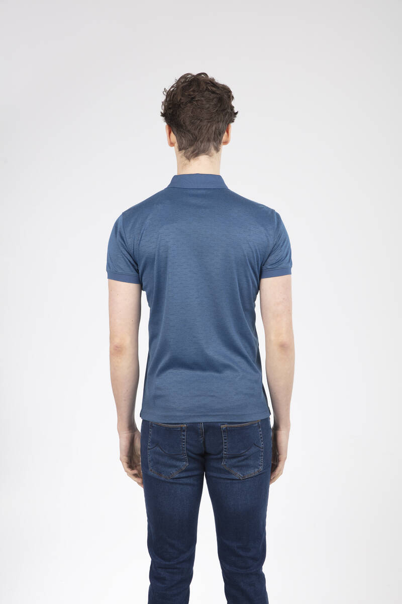 VJ Printed Zippered Polo Neck T-Shirt - 4