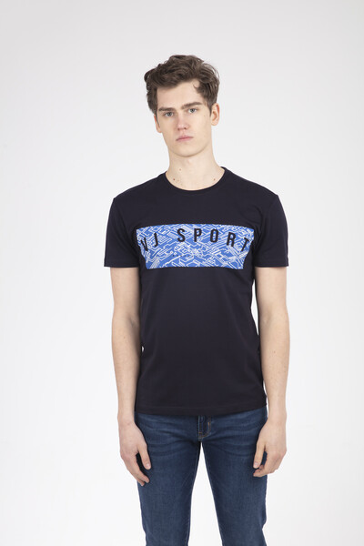 VJ SPORT Printed Round Neck Men's T-Shirt - Thumbnail